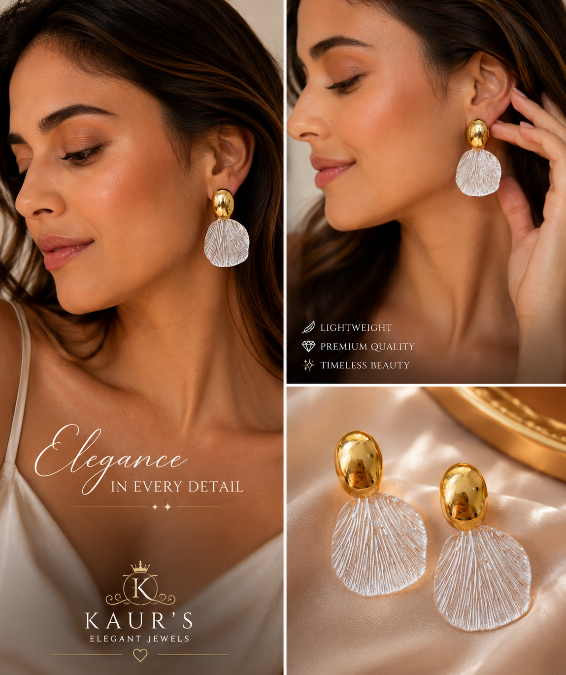 White Touch Hypoallergenic Earrings