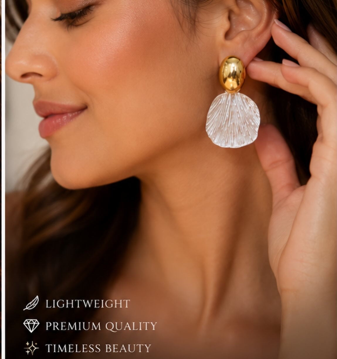 White Touch Hypoallergenic Earrings